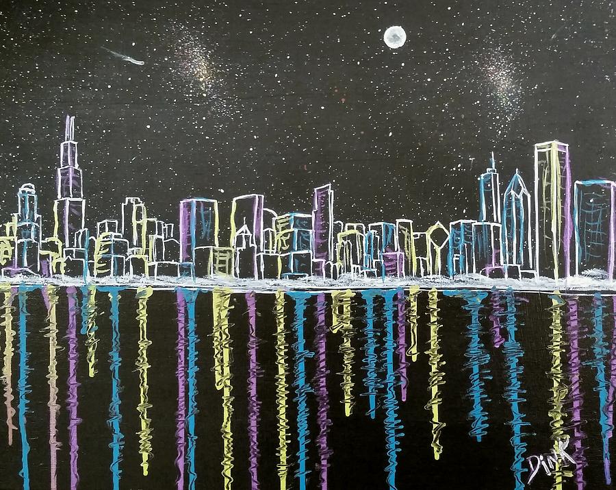 Chicago Skyline Painting by Dink Densmore
