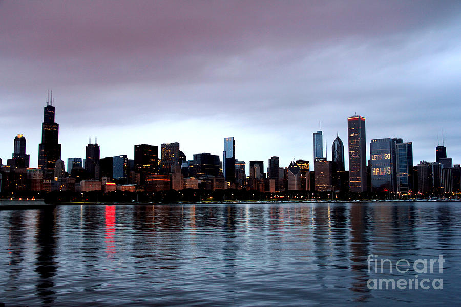 Chicago Skyline For The Blackhawks Photograph