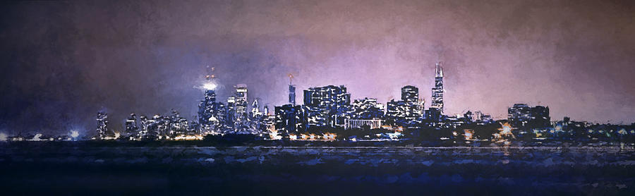 Chicago Skyline From Evanston Photograph