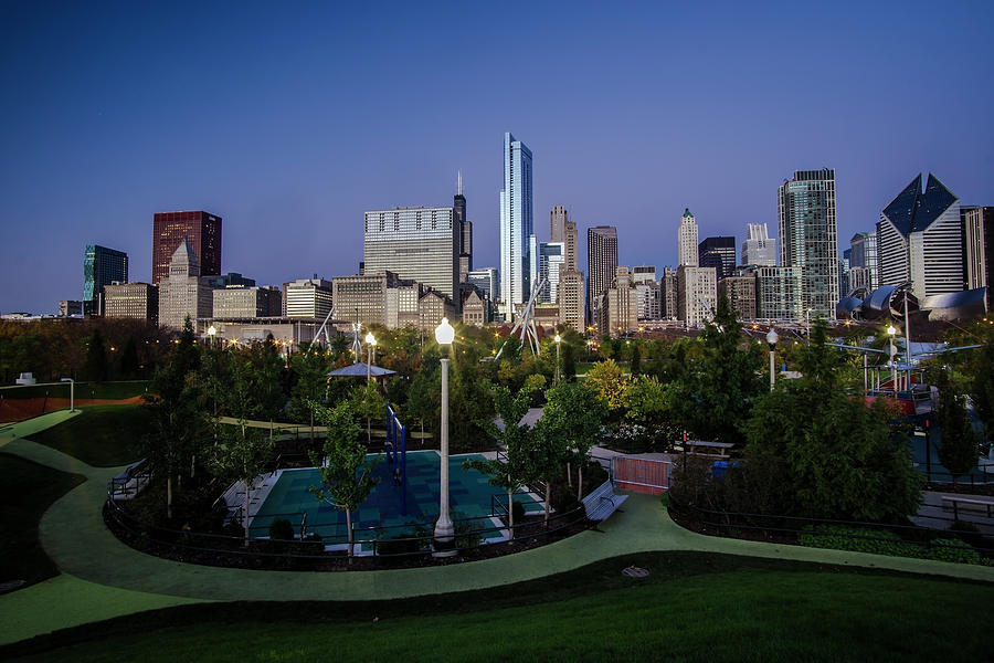 Chicago Photograph - Chicago Skyline from Maggie Daley Park by Sven Brogren