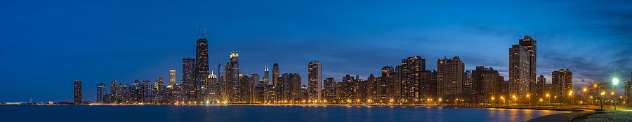 Chicago Skyline From North Ave Beach Panorama Photograph by Steve ...