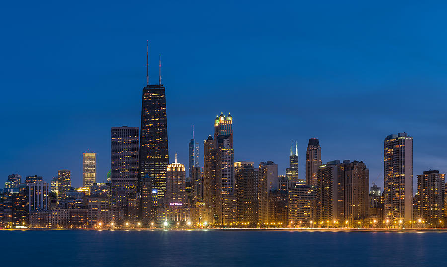 Chicago Photograph - Chicago Skyline From North Ave Beach by Steve Gadomski