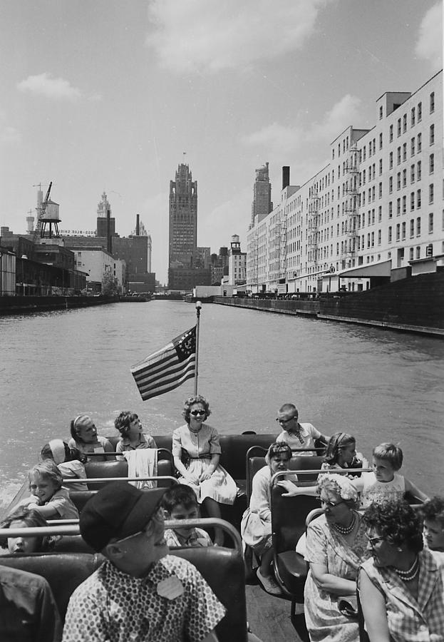 Chicago Skyline by Boat -1962 Photograph by Chicago and North Western Historical Society