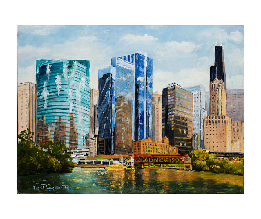 Chicago Skyline Painting by Ingrid Dohm