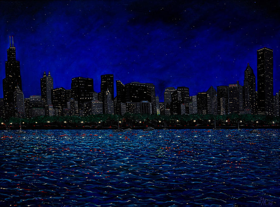 Chicago Skyline Painting by Joe Michelli