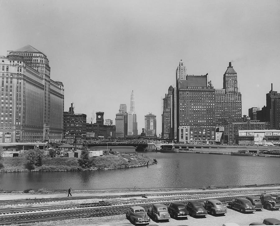 Chicago Skyline - June 1947 Photograph By Chicago And North Western ...