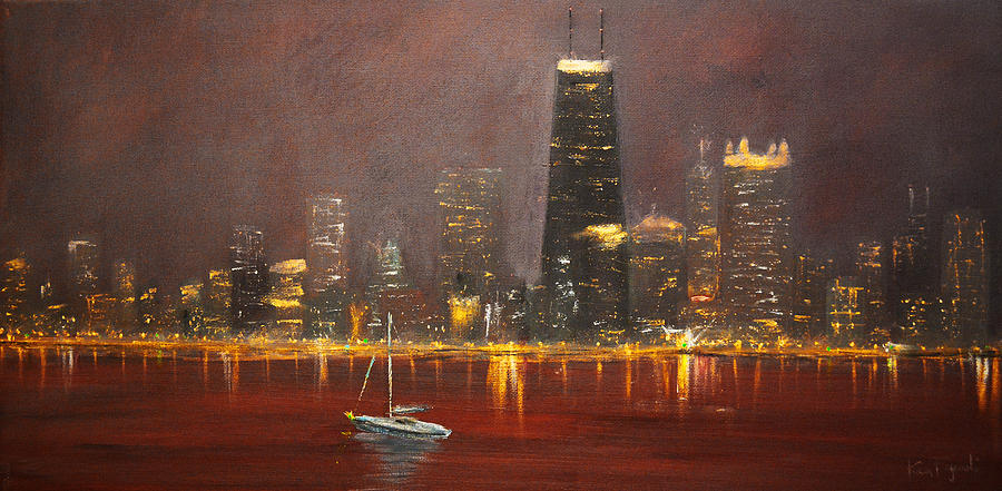 Chicago Painting - Chicago Skyline by Ken Figurski