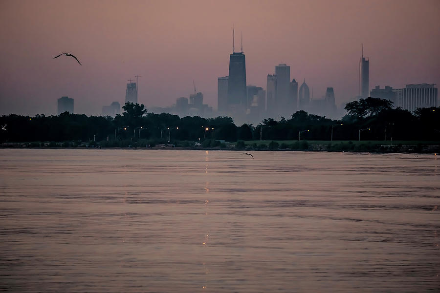 Chicago skyline on hazy summe morning Photograph by Sven Brogren