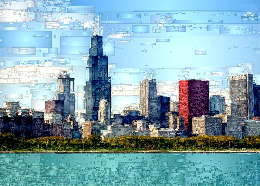 Chicago Skyline Digital Art by Rafael Salazar
