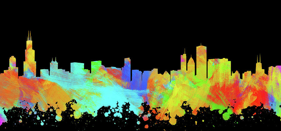 Chicago Skyline Silhouette Iv Digital Art