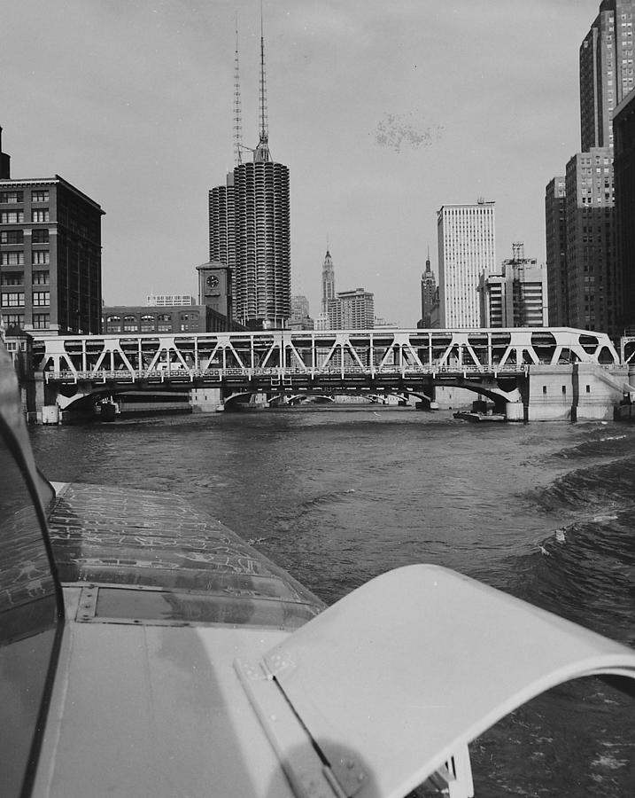 Chicago Skyline Viewed from Boat Photograph by Chicago and North Western Historical Society