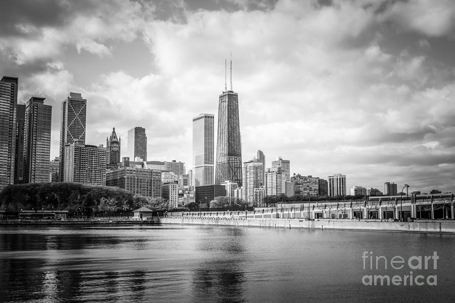 Chicago Skyline With John Hancock Building Photograph