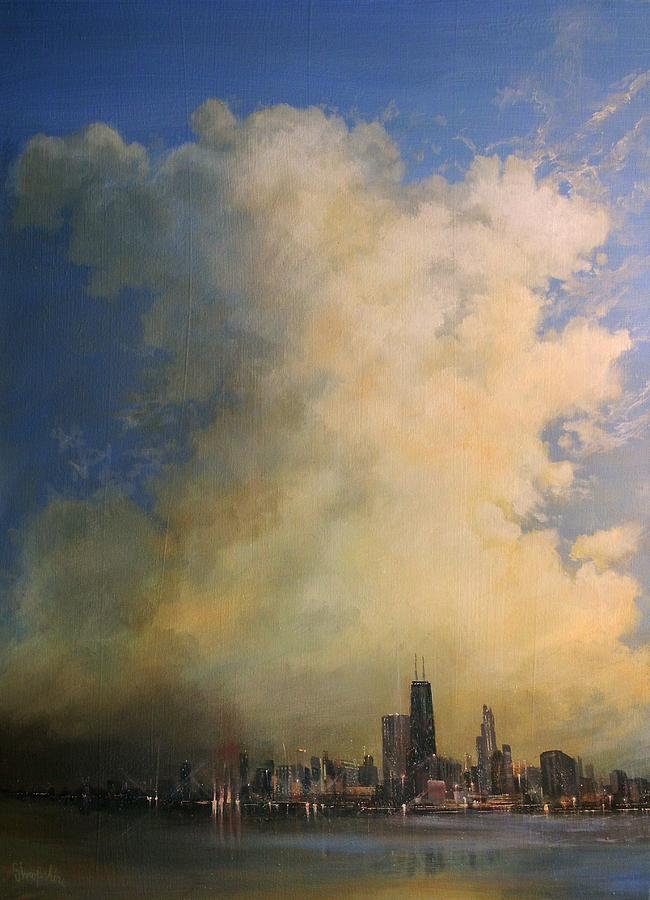 Chicago Skyscraper Painting by Tom Shropshire