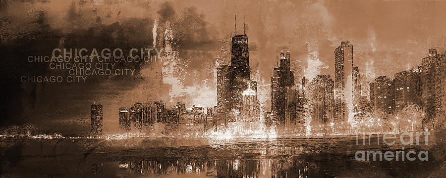 Chicago Painting - Chicago Skyscrapers  by Gull G