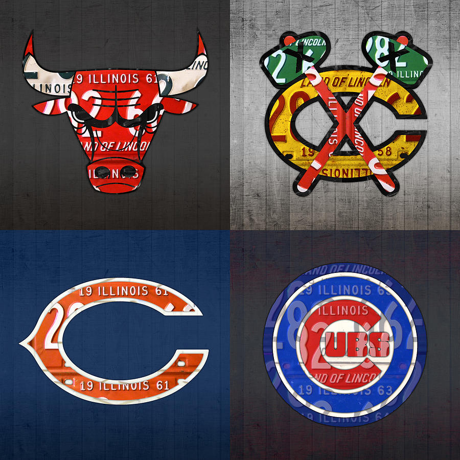 Skyline Chicago Cubs White Sox Bears Bulls Blackhawks City