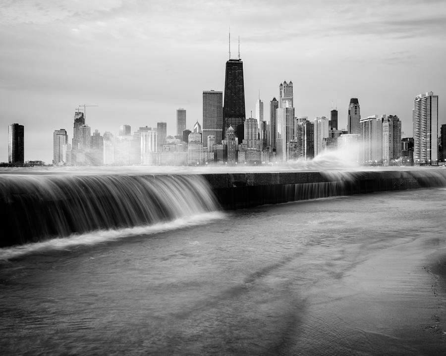 Chicago Spring Storm 2 Black and White Photograph by Matt Hammerstein