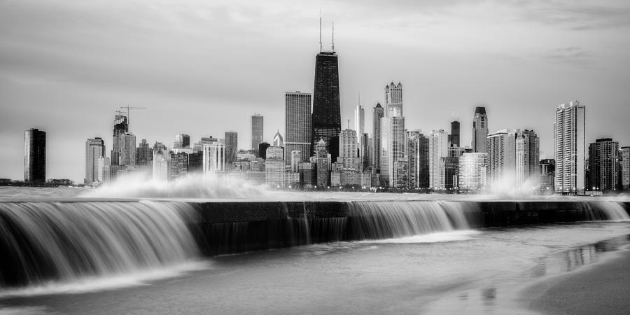 Chicago Spring Storm Black and White Photograph by Matt Hammerstein
