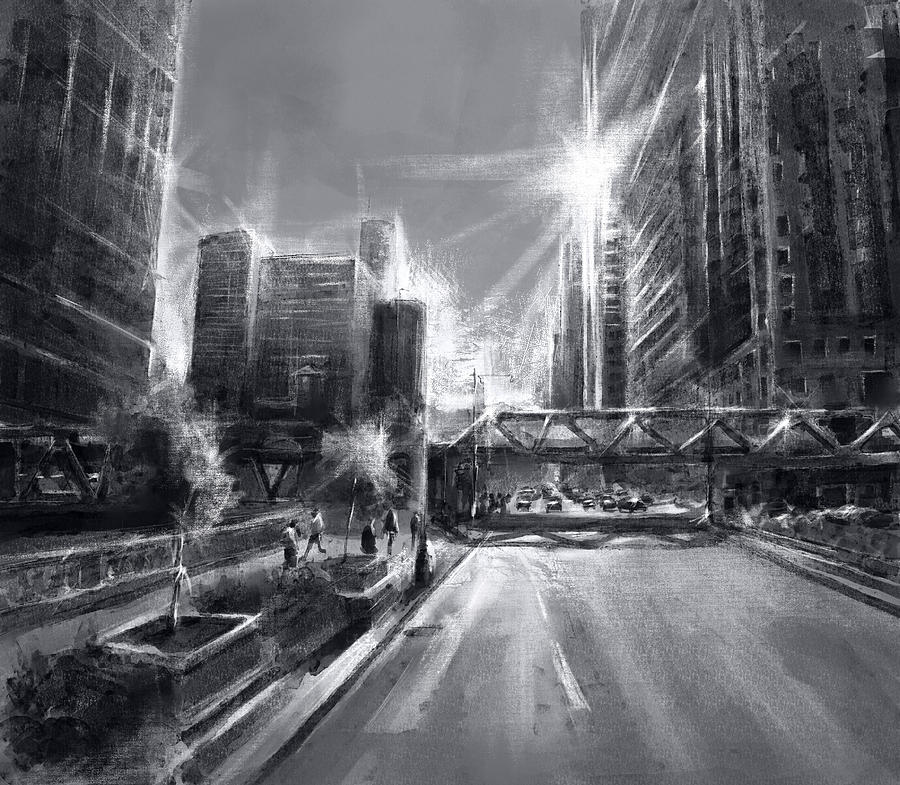 Chicago Street 4 Painting by Bekim M