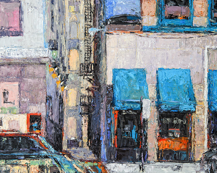 Chicago Street with Shop Windows  Painting by Judith Barath