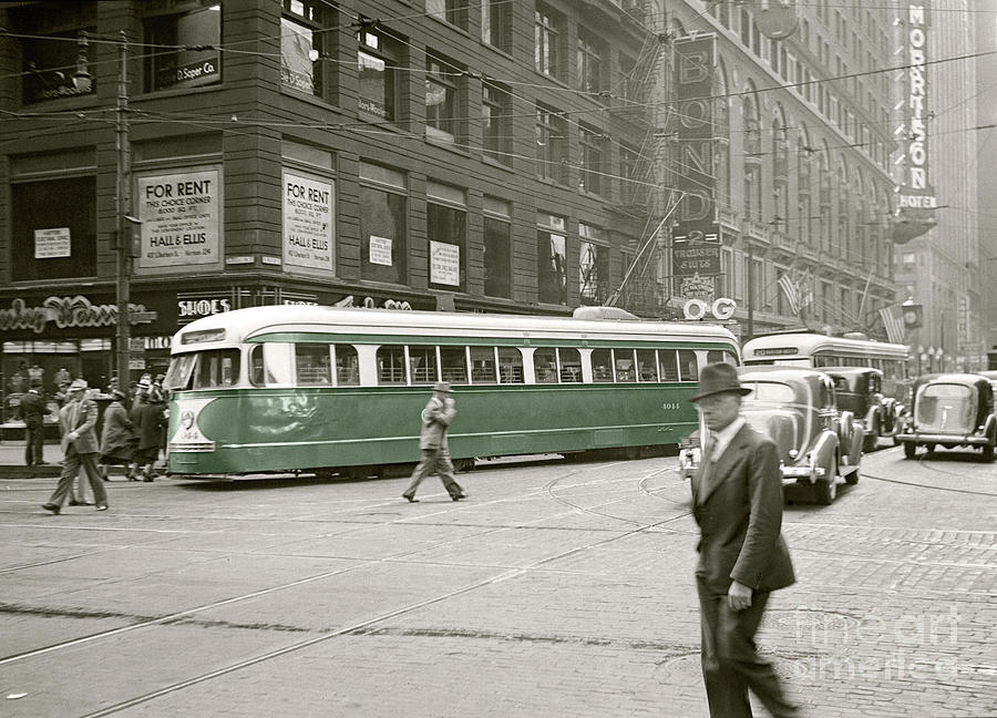 Chicago Streetcar 1941 Photograph by Martin Konopacki Restoration