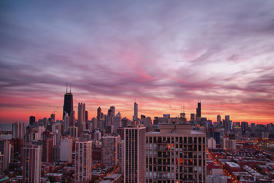 Chicago Sunset II Photograph by Raf Winterpacht