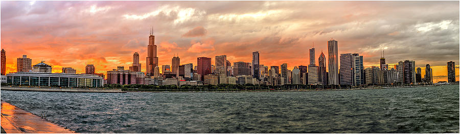 Chicago Photograph - Chicago Sunset by John Hewitt