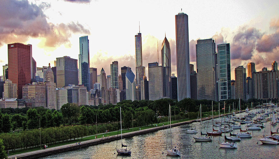 Chicago Sunset Photograph by Tony Grider