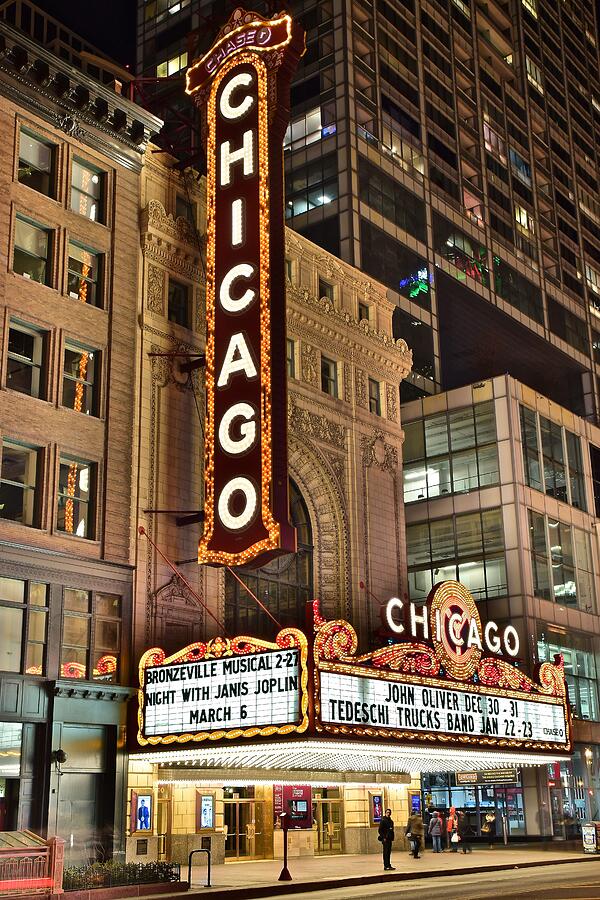 Chicago Theater Alight Photograph by Frozen in Time Fine Art ...