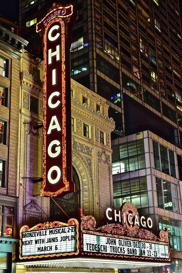 Chicago Theater Close Up Photograph by Frozen in Time Fine Art Photography