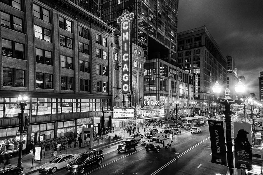 Chicago Theater in Black and White Photograph by Terri Morris - Fine ...