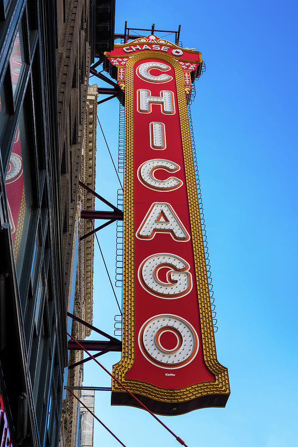 Chicago Theater Marquee Morning Photograph