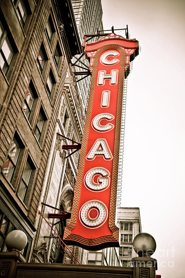 Chicago Theater Sign Marquee Photograph by Paul Velgos