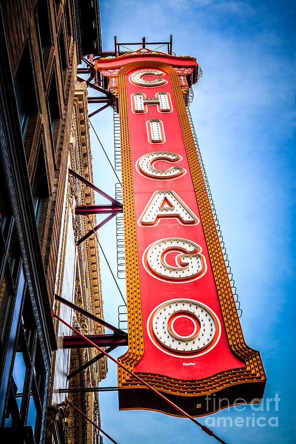 Chicago Photograph - Chicago Theater Sign Picture by Paul Velgos