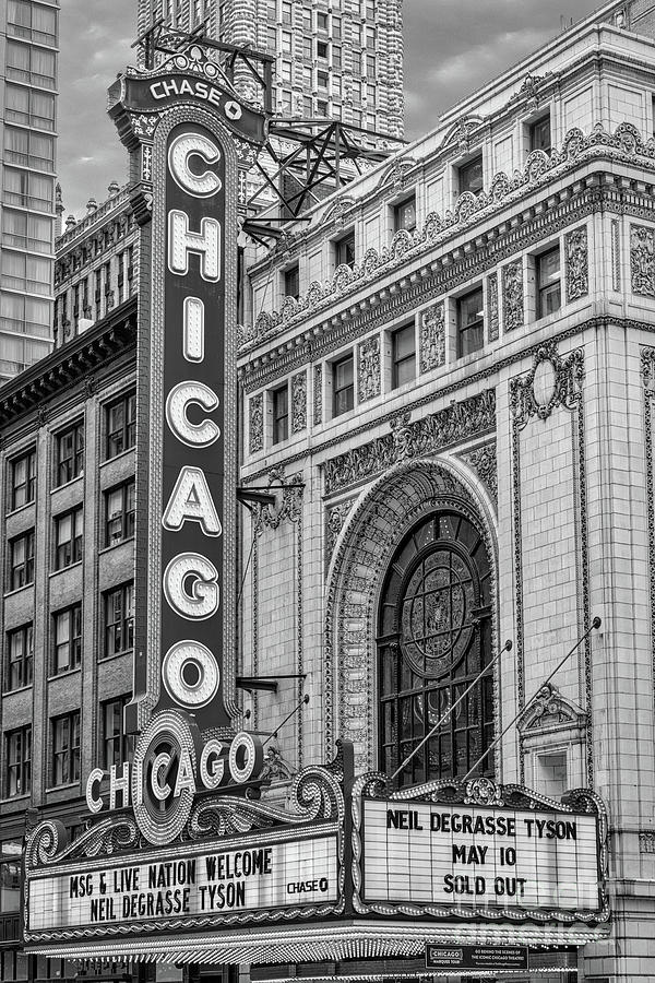 Chicago Theatre BW Photograph By Jerry Fornarotto