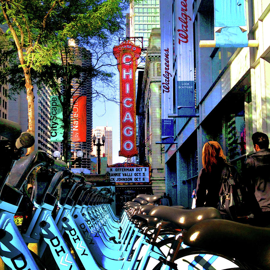 Chicago Theatre City Bikes by Patrick Malon Chicago Theatre City Bikes by Patrick Malon