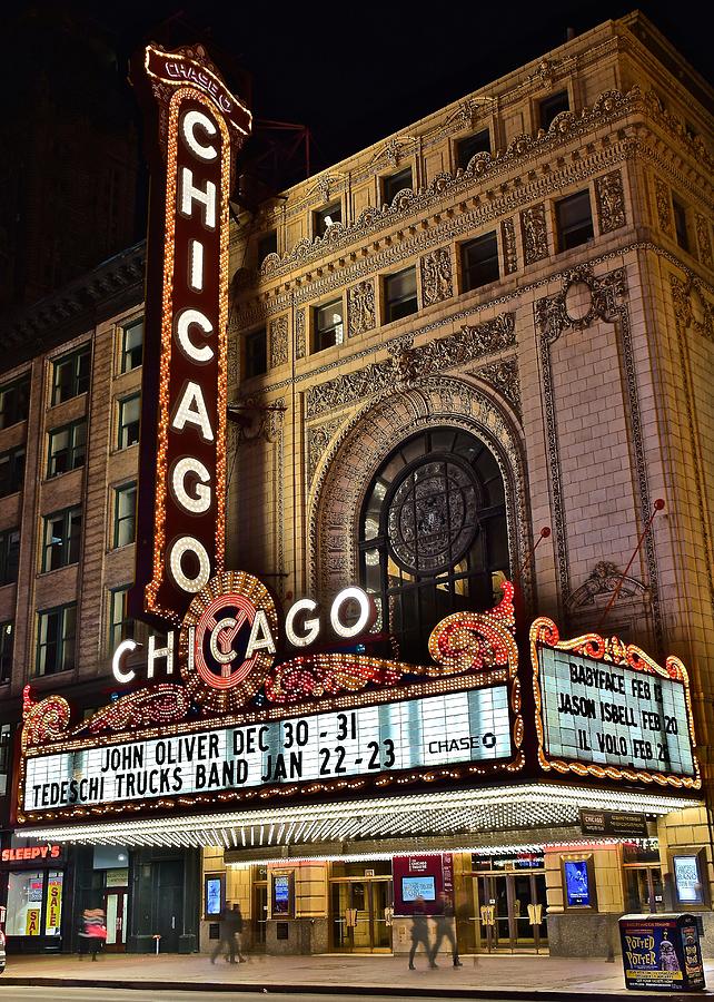 Chicago Photograph - Chicago Theatre by Frozen in Time Fine Art Photography