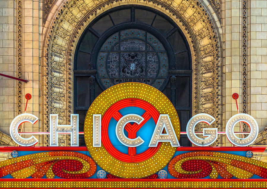 Chicago Theatre Sign DSC2176 Photograph by Raymond Kunst