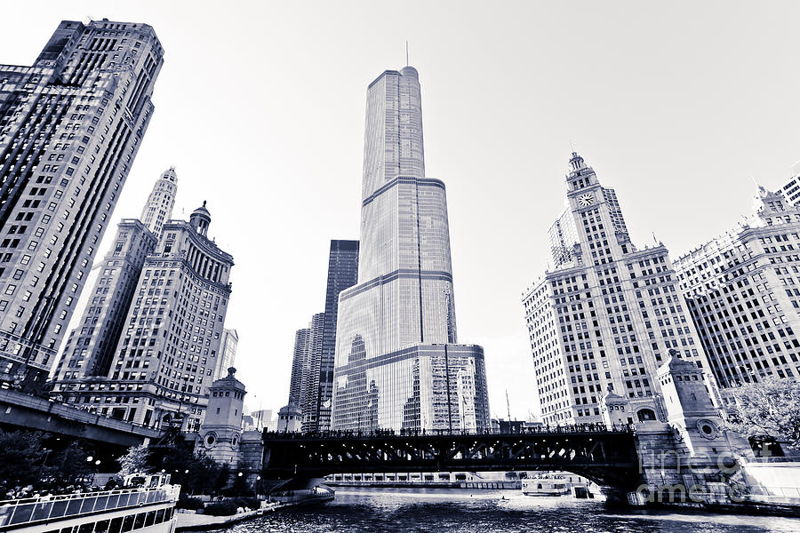 Chicago Trump Tower And Wrigley Building Photograph
