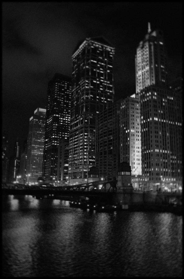 Chicago Wacker Drive Night Portrait Photograph by Kyle Hanson