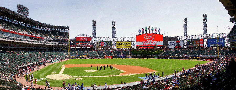 Chicago White Sox Family Day Panorama 04 PA 01 Mixed Media by Thomas Woolworth