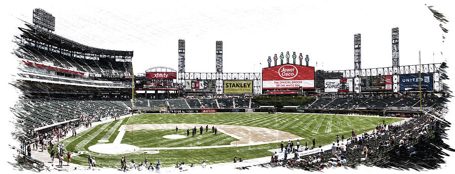Chicago White Sox Family Day Panorama 04 PA 02 Mixed Media by