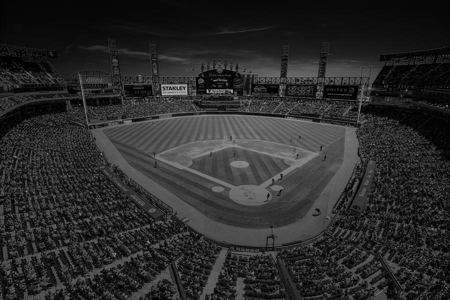 Chicago White Sox US Cellular Field Creative 3 Black and White Photograph by David Haskett II