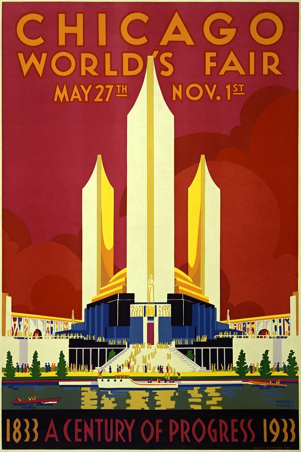  Chicago Worlds Fair 1933 Poster Digital Art by Vincent Monozlay