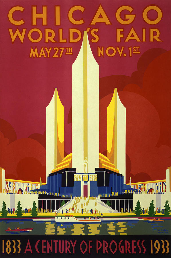 Chicago Worlds Fair - 1933 Painting by War Is Hell Store