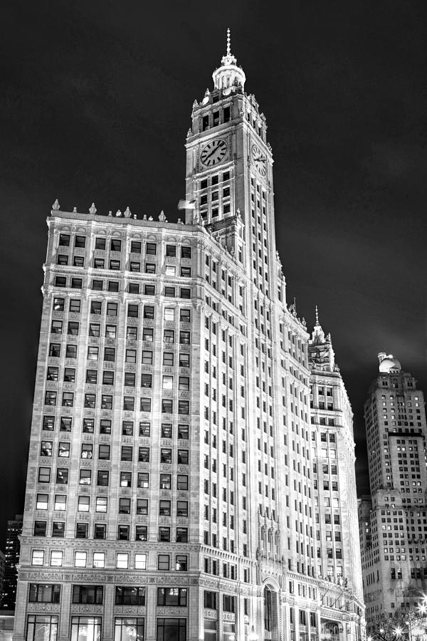 Chicago Wrigley Building Black and White Photograph by Christopher Arndt