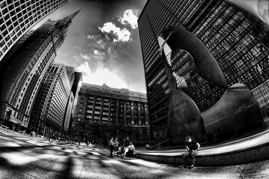 Chicagos Picasso with a fisheye view Photograph by Sven Brogren