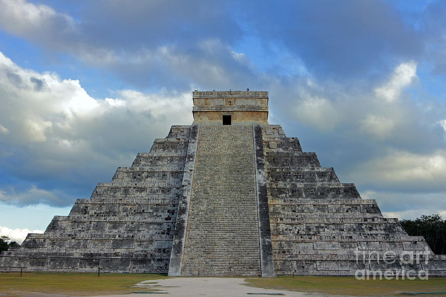 Mayan Photograph - Chichen Itza and Dramatic Sky by Charline Xia