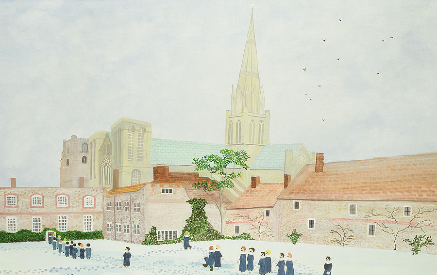 Chichester Cathedral and Visiting Choir Painting by Judy Joel