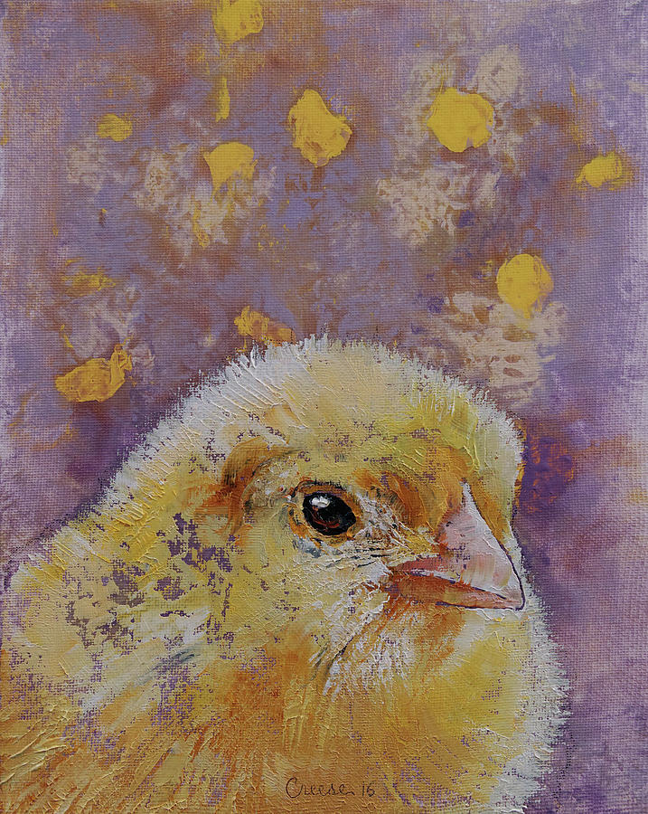 Feather Painting - Chick by Michael Creese