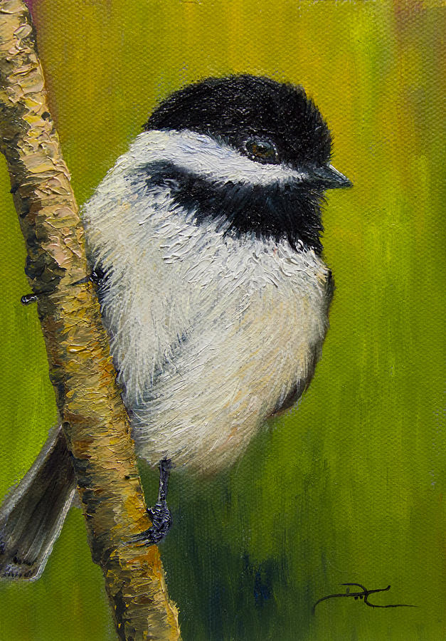 Chickadee Painting - Chickadee by Dee Carpenter